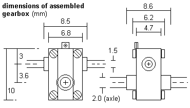 overall dimensions of assembled gearbox